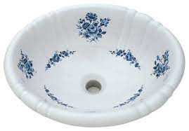 blue amaranth hand painted sink