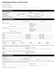 Free Wisconsin Rental Application Form Pdf Eforms Free