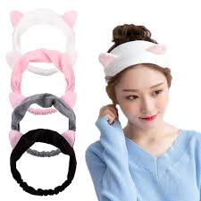 meidiya white cat headband spa headband for washing face makeup shower bath korean skincare cosmetic headwraps headband women s size one size blue