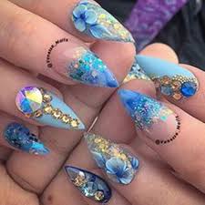 Acrylic coffin nails with flower design. 61 Acrylic Nails Designs For Summer 2021 Style Easily