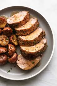 baked pork tenderloin with potatoes and