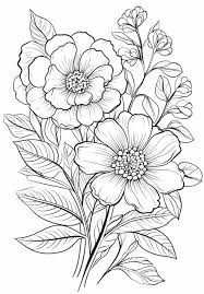 flower coloring images free