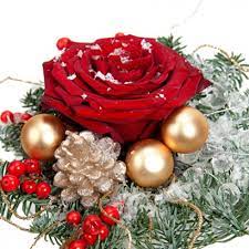 Композиция новогодняя «Красная роза»