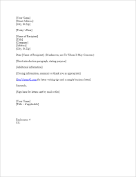 Business Letter Example Under Fontanacountryinn Com