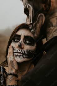 dark skull makeup halloween face