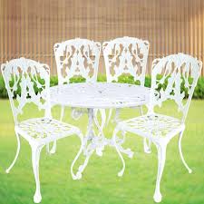 Chairs Set White Aluminum Furniture