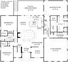ranch house plan with 3 bedrooms and 2