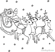 Reindeer coloring pages printable coloring pages for kids you can also find more fun reindeer pictures if you follow the links under the large picture below. Santa On Sleigh With Reindeers Coloring Page Coloringall