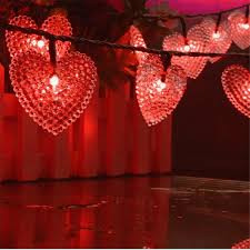 solar string lights heart shaped