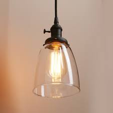 1 Light Vintage Mini Pendant Lighting With Clear Glass Shade For Dining Room