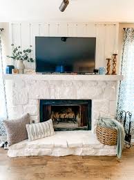 Painted Stone Fireplace Home