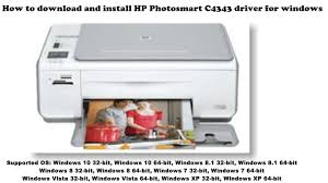 If a prior version software of hp photosmart c4580 printer is currently installed, it must be uninstalled before installing this version. How To Download And Install Hp Photosmart C4343 Driver Windows 10 8 1 8 7 Vista Xp Youtube