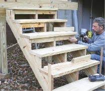 building and installing deck stairs