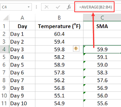 calculating moving average in excel