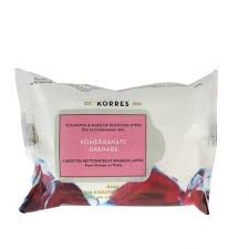 korres pomegranate face cleansing wipes