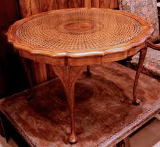 Cane coffee table with glass top. Coffee Table Archives