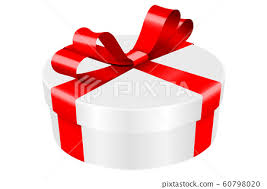gift box decorated with shiny red
