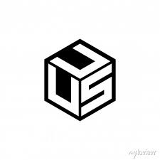 Usu Letter Logo Design With White