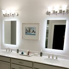 Our bath and vanity mirror collection includes many hard to find shapes and sizes including oval, round, square, rectangular, hourglass, roman need more help choosing lighting for your bathroom mirror? Led Side Lighted Bathroom Vanity Mirror 20 Wide X 28 Tall Wall Mounted Oval Commercial Grade Tools Home Improvement Bathroom Mirrors