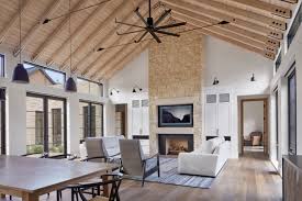 farmhouse vaulted ceiling living room
