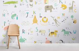 Out for a wall mural for kids? Kids Alphabet Wallpaper Mural Hovia