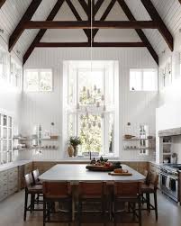 vaulted ceiling with exposed beams