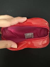 lip shaped makeup pouch red women s
