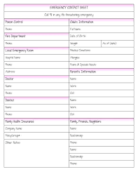 Employee Emergency Contact Form Template Employer Resume Templates
