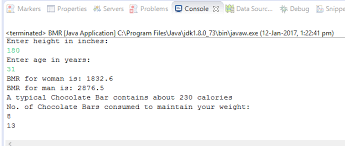 Java Example Java Program Basal Metabolic Rate Bmr