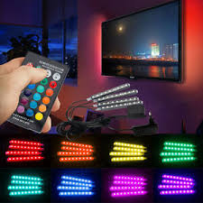 4pcs Led Rgb Lamp Home Room Atmosphere Neon Strip Light Remote Control Us Plug Ebay