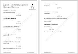 simultaneous equations one linear one