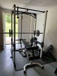 Details About Parabody Home Gym Cage W Incline Bench Accessories And Olympic Weight Set