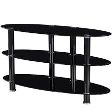 Neo Oval Tempered Glass Tv Stand