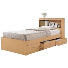 Combine a bookcase headboard with storage under the bed and you get the most from your floor space. Pemberly Row Twin Captain Storage Bed In Beech Walmart Com Walmart Com