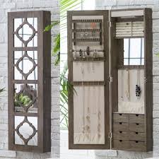 Wall Mounted Jewelry Armoire Mirror