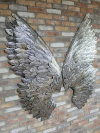 Large Silver Wall Mounted Angel Wings