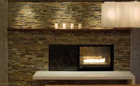 stacked stone fireplace wall cladding