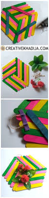 Diy Popsicle Stick Craft Colorful Wall