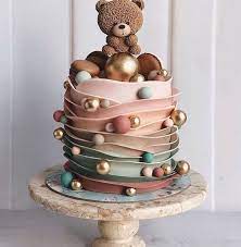 Mintparty Ideas On Instagram The Sweetest Teddy Bear Cake Birthday  gambar png