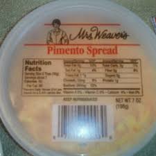 pimento spread and nutrition facts