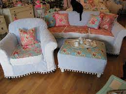 Shabby Chic Sofa Chair Ottoman
