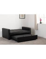 pretoria sofa bed black faux leather