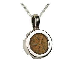 widows mite christian coin pendant as