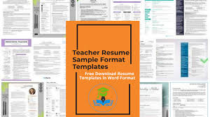 teacher resume sle format templates
