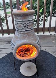 Outdoor Wood Burning Clay Chiminea