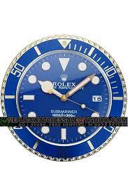 round rolex submariner wall clock blue