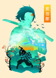 demon slayer tanjiro retro poster by