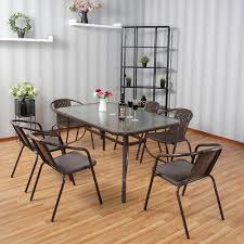 150cm Large Bistro Glass Dining Table