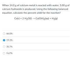 Calcium Metal Is Reacted With Water