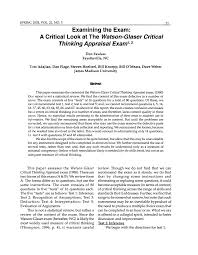 Watson Glaser II Technical Details What is critical reasoning 